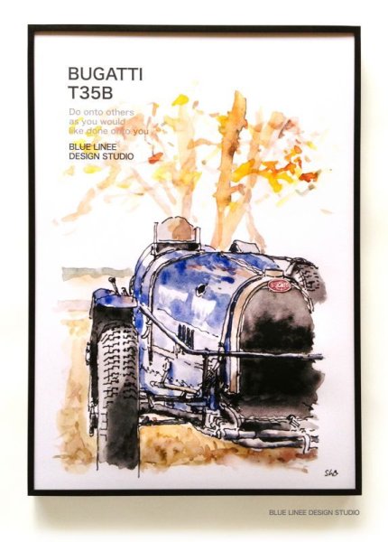 画像1: A3ポスター：BUGATTI T35B (1)