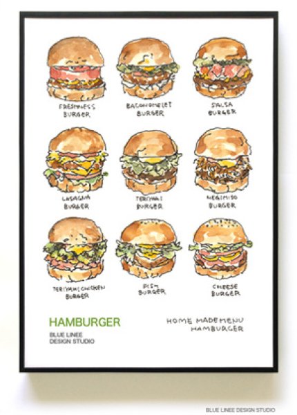 画像1: A3ポスター：HAMBURGER  (1)